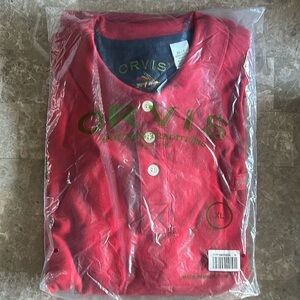 Orvis XLT Red long sleeved polo NEW